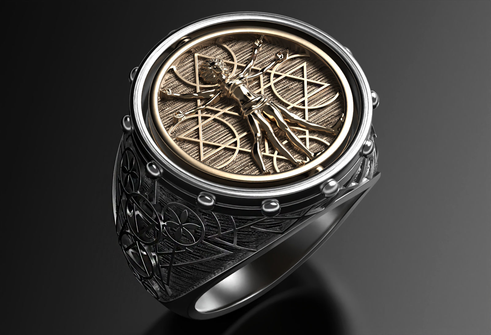 Vitruvian ring 3D print model_9