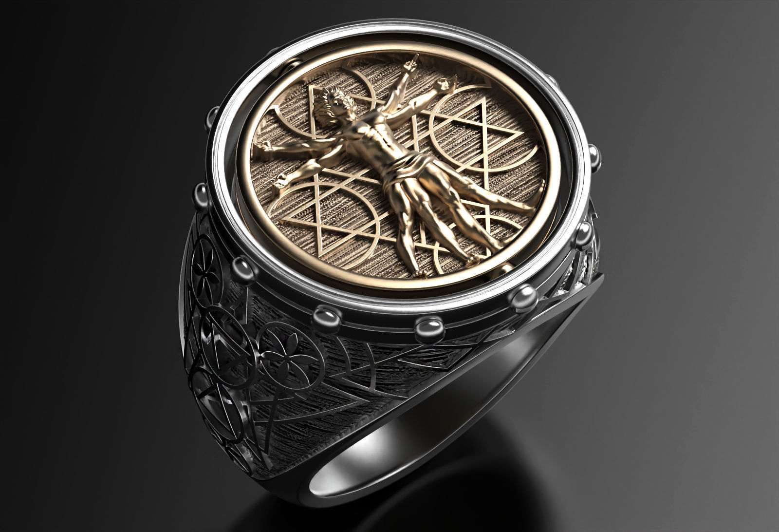 Vitruvian ring 3D print model_4