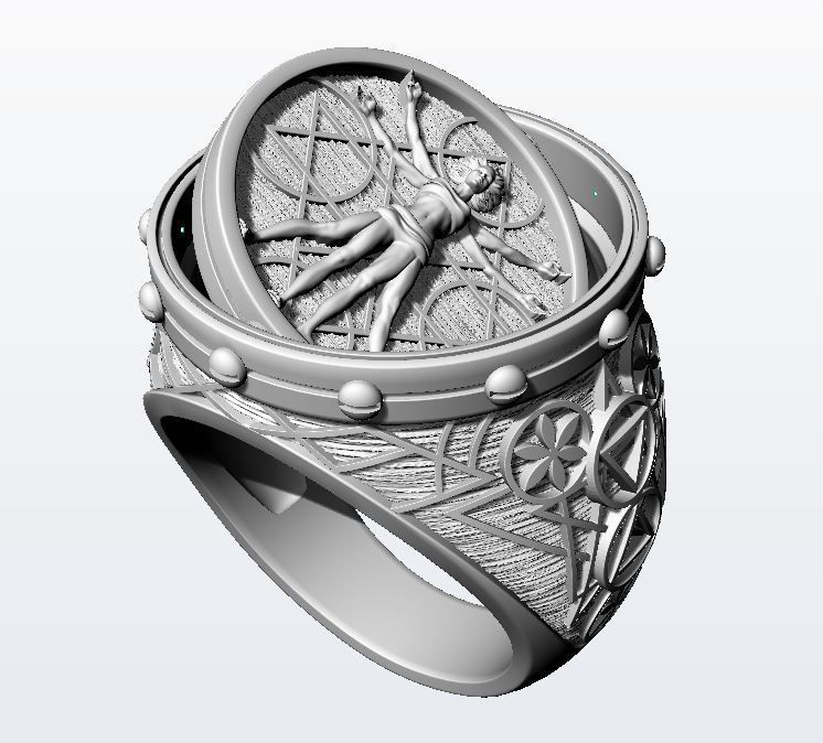 Vitruvian ring 3D print model_23