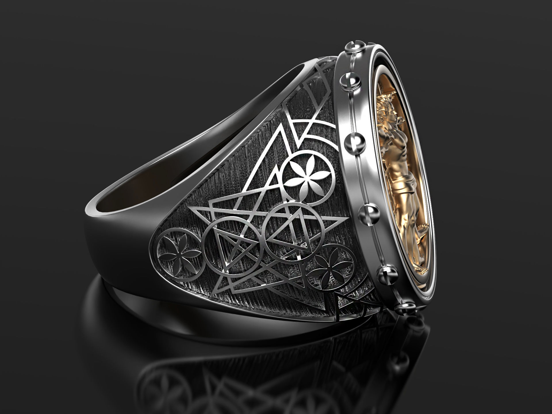 Vitruvian ring 3D print model_12