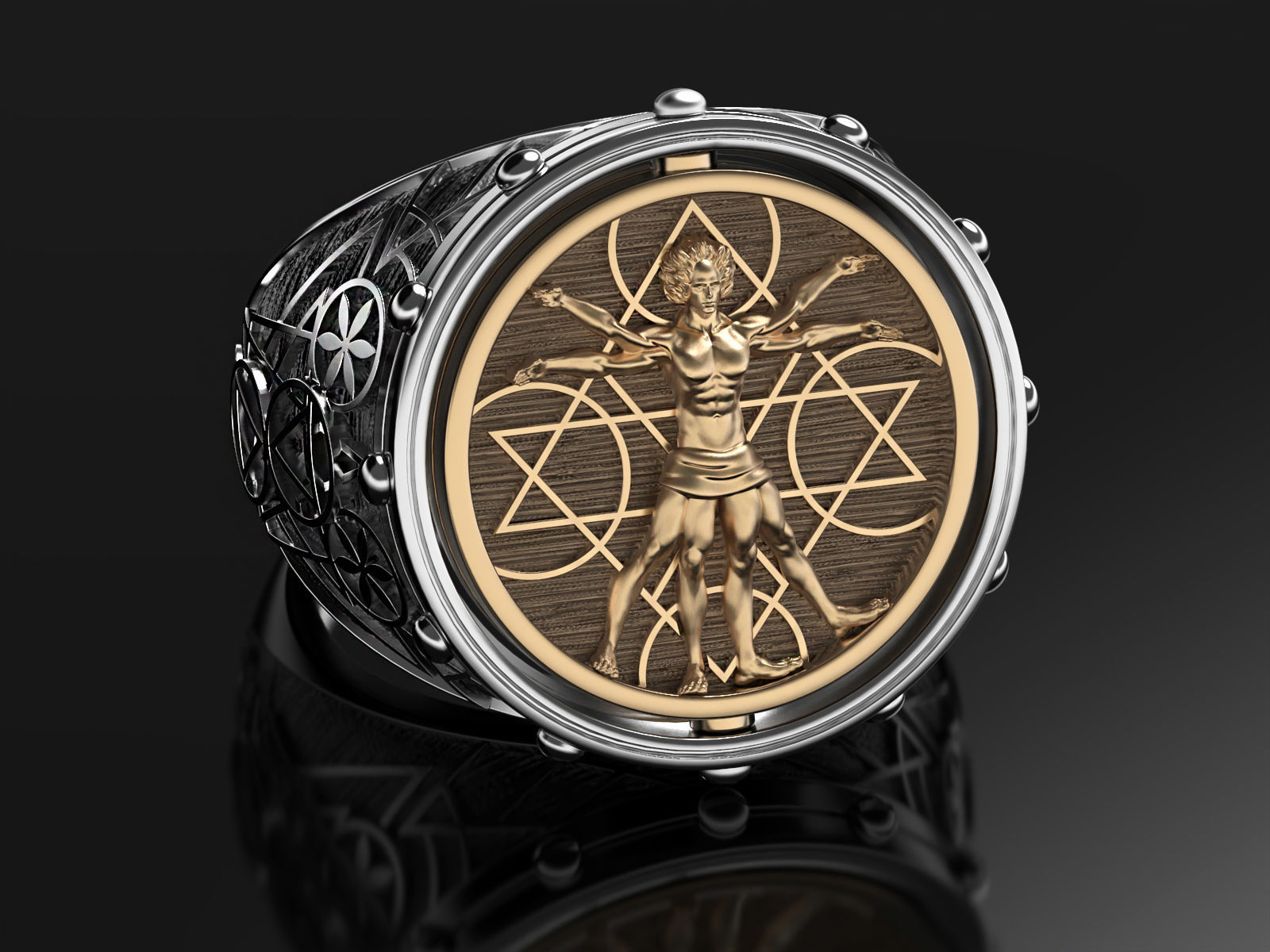 Vitruvian ring 3D print model_10