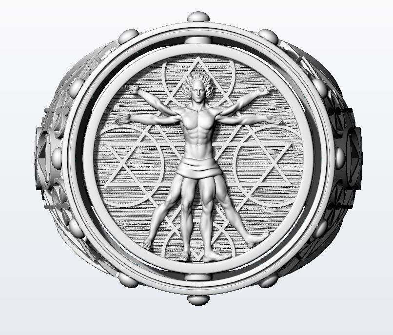 Vitruvian ring 3D print model_16
