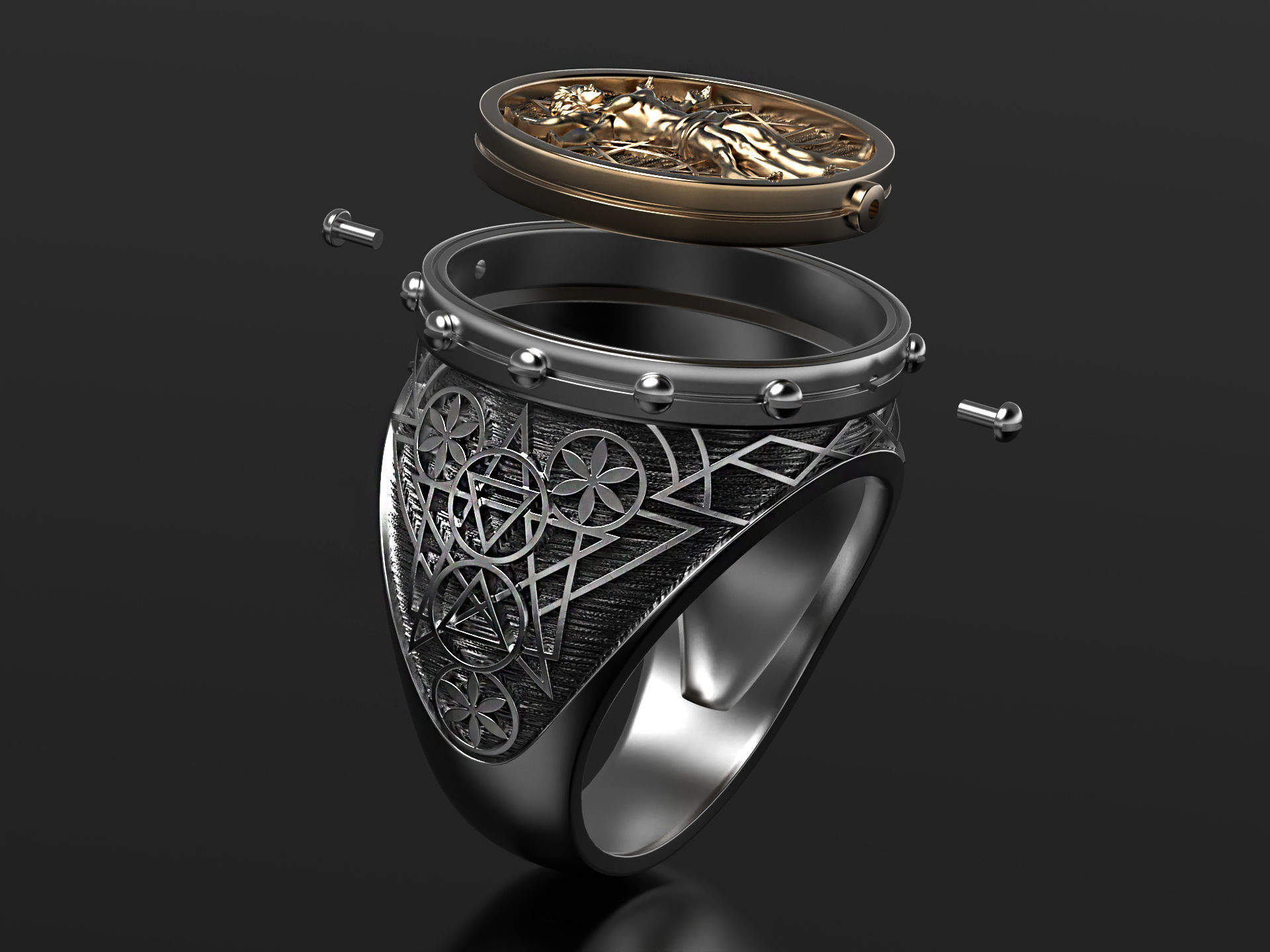 Vitruvian ring 3D print model_14