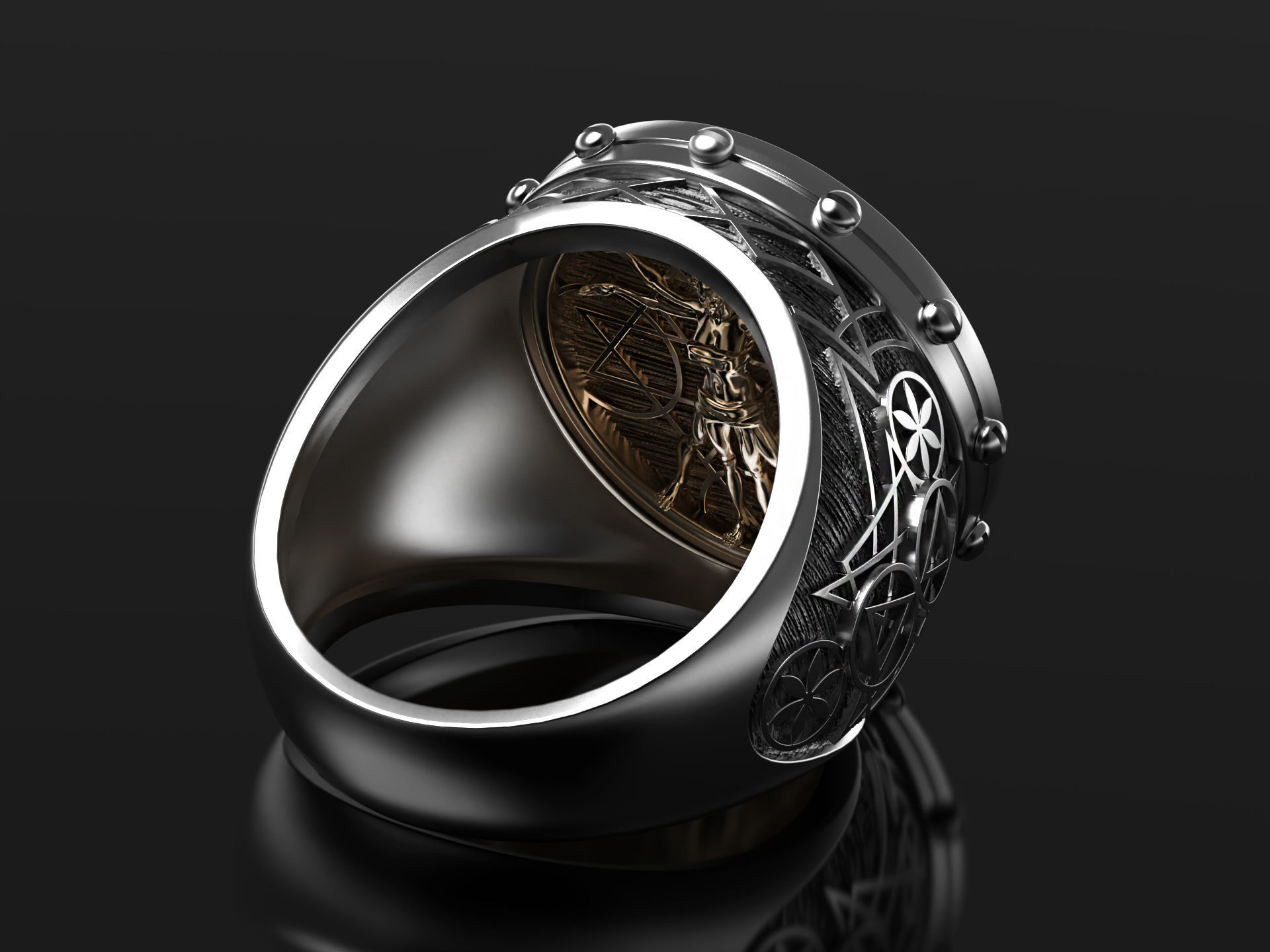 Vitruvian ring 3D print model_13
