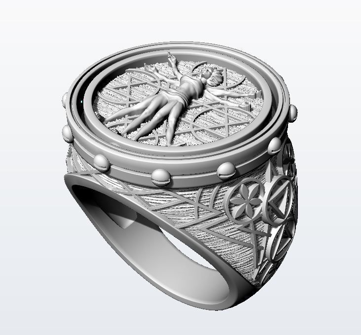 Vitruvian ring 3D print model_24