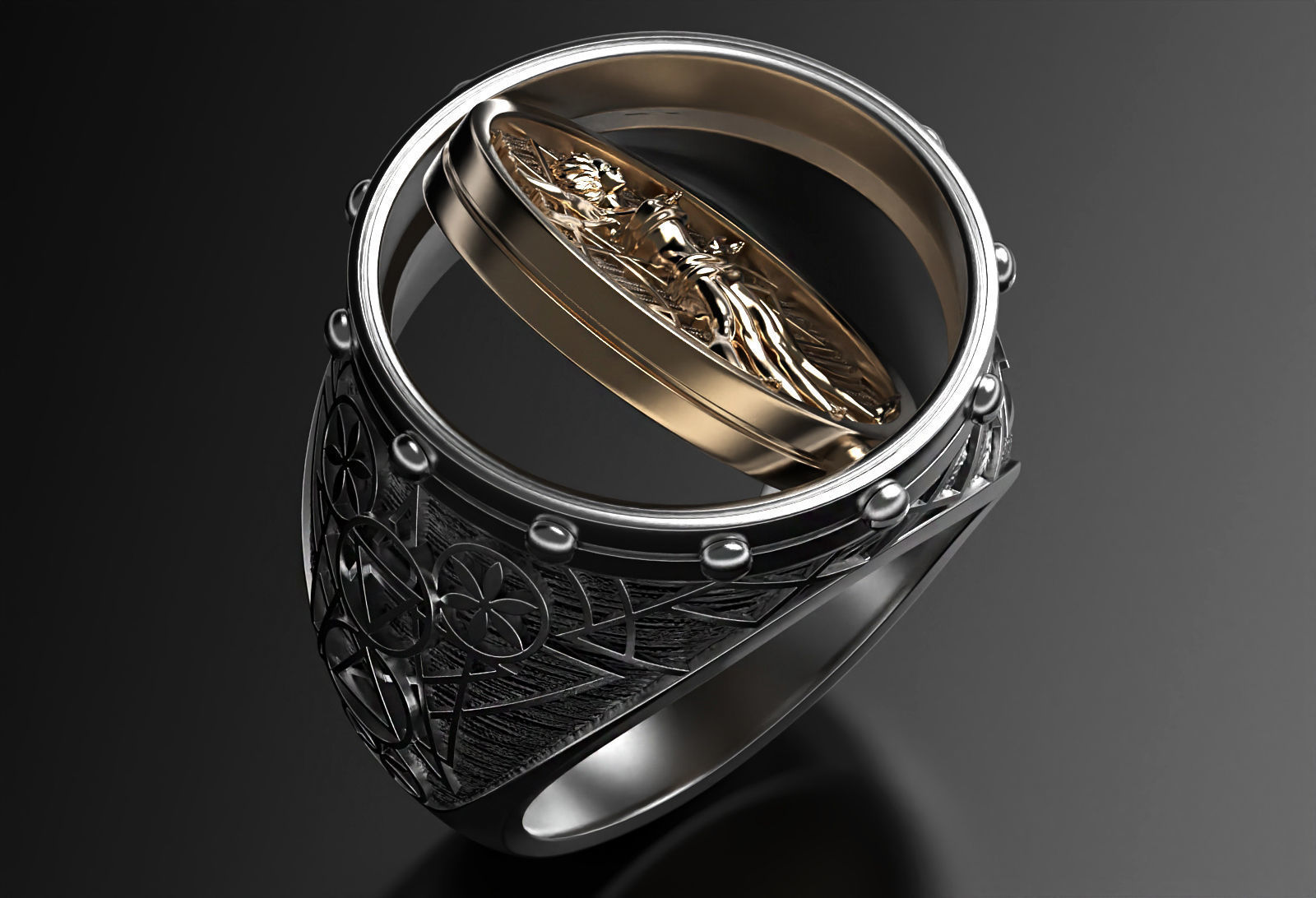 Vitruvian ring 3D print model_8