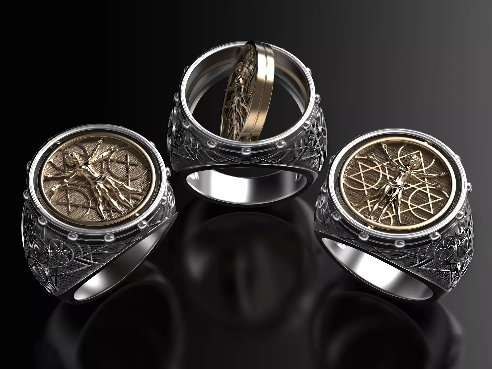 Vitruvian ring 3D print model_0