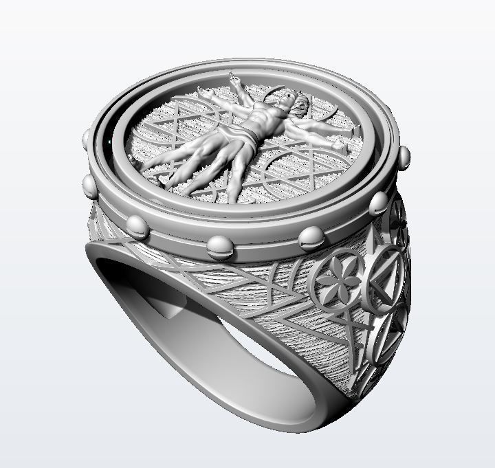 Vitruvian ring 3D print model_20