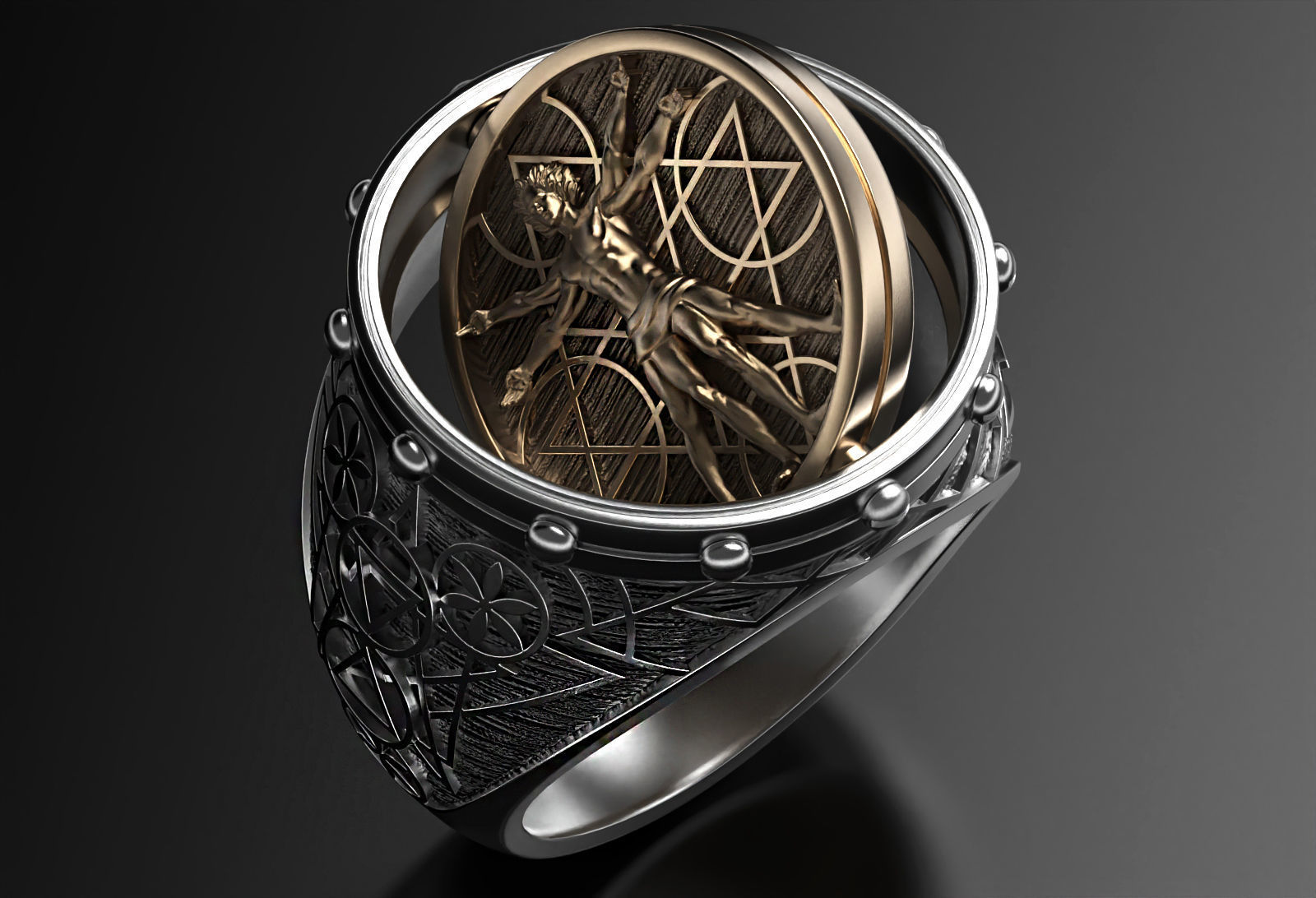 Vitruvian ring 3D print model_6