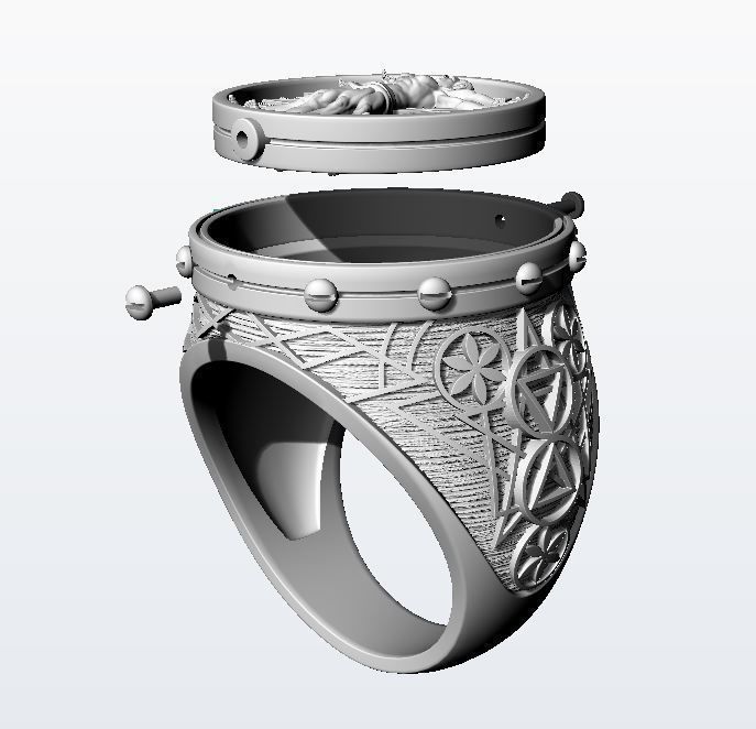 Vitruvian ring 3D print model_26