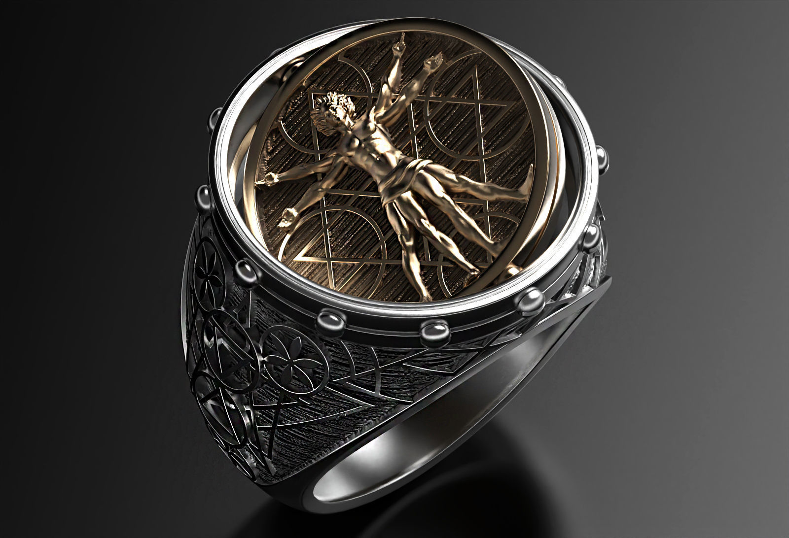 Vitruvian ring 3D print model_5