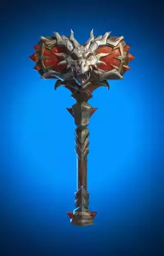 Stylized Hammer Weapon Low Poly Game Ready