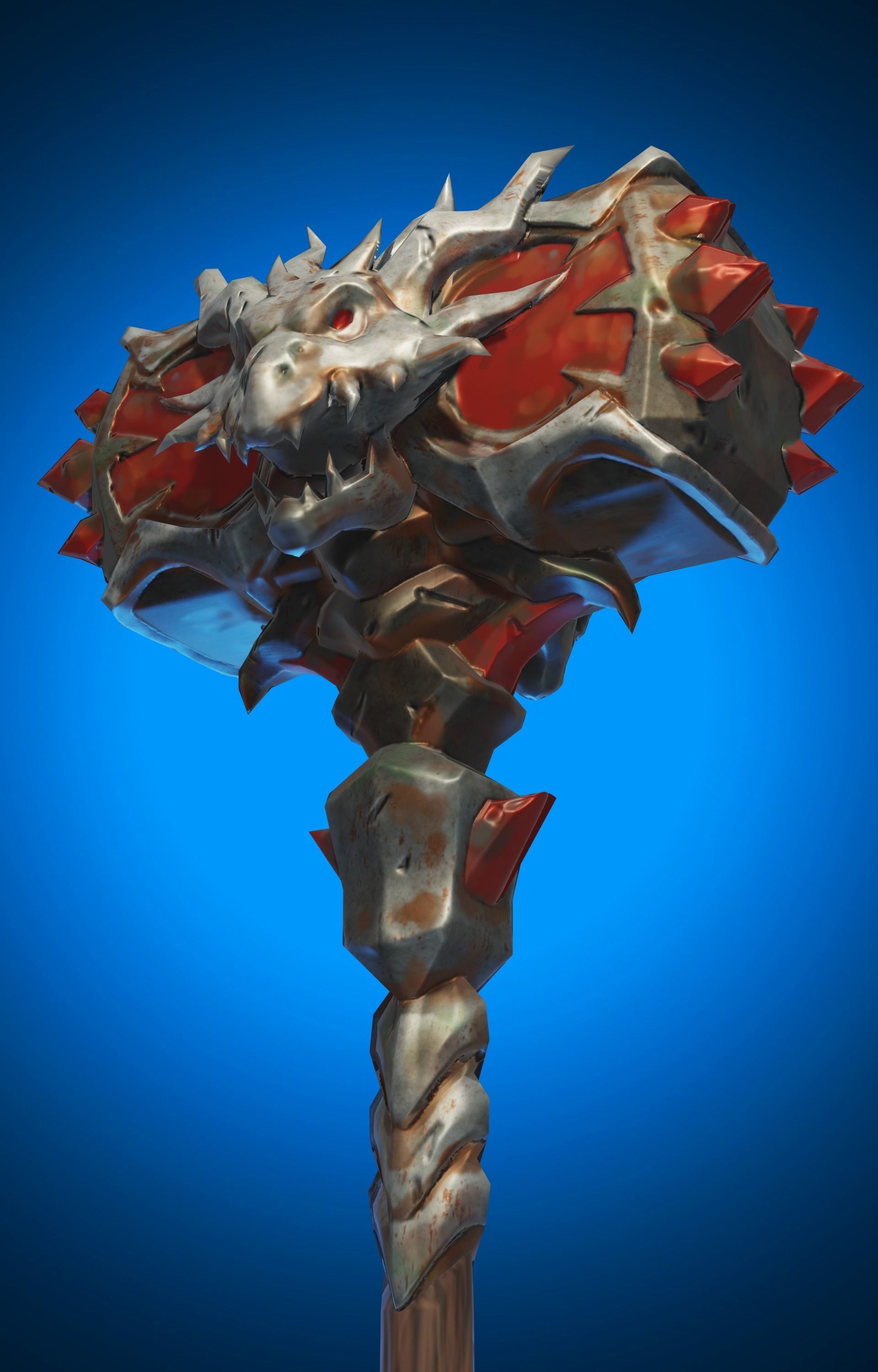 Stylized Hammer Weapon Low Poly Game Ready Low-poly 3D model_4