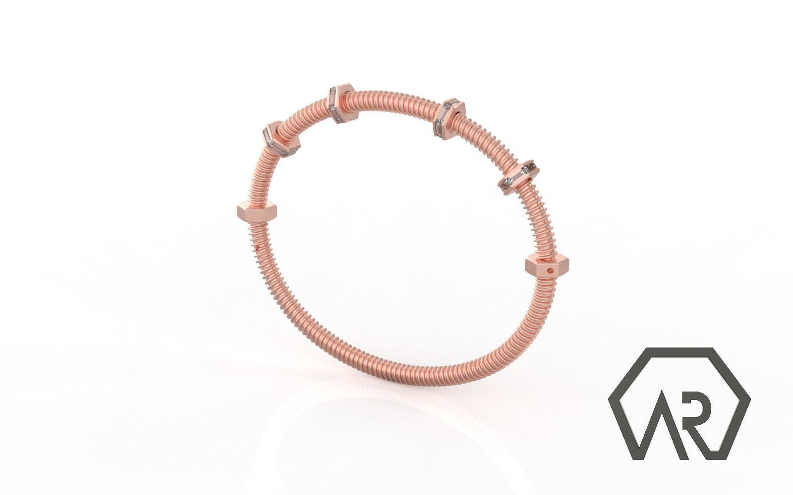 Woman Bracelet  3D print model D39 3D print model 3D print model_7