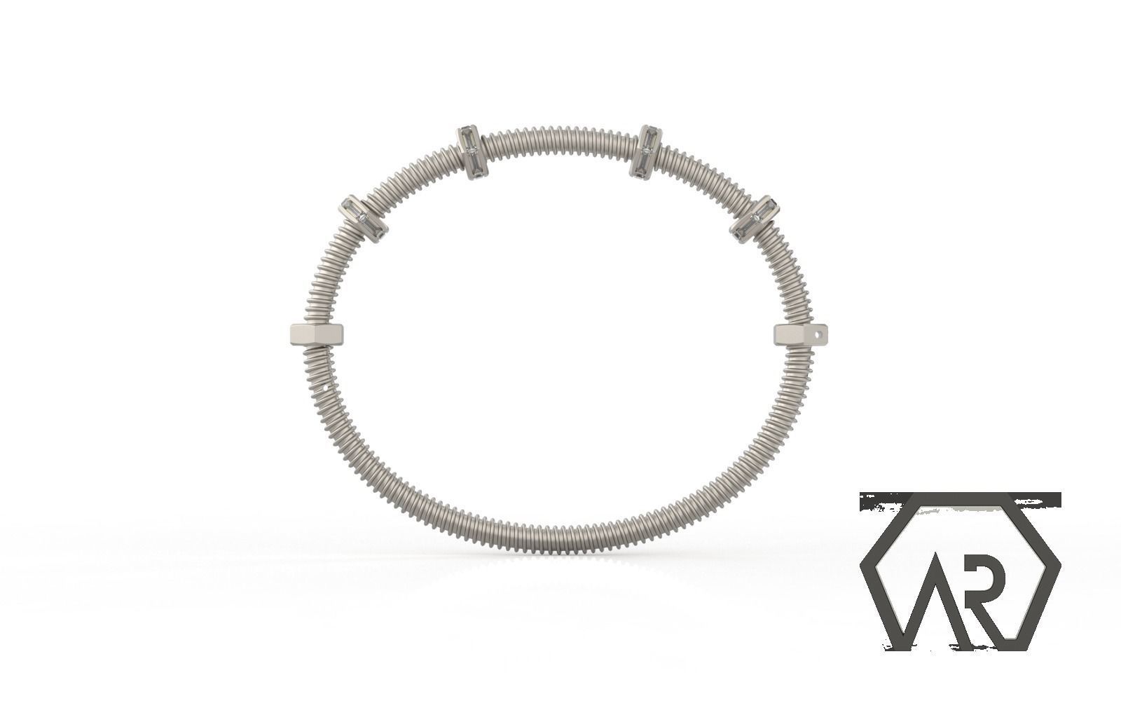 Woman Bracelet  3D print model D39 3D print model 3D print model_6