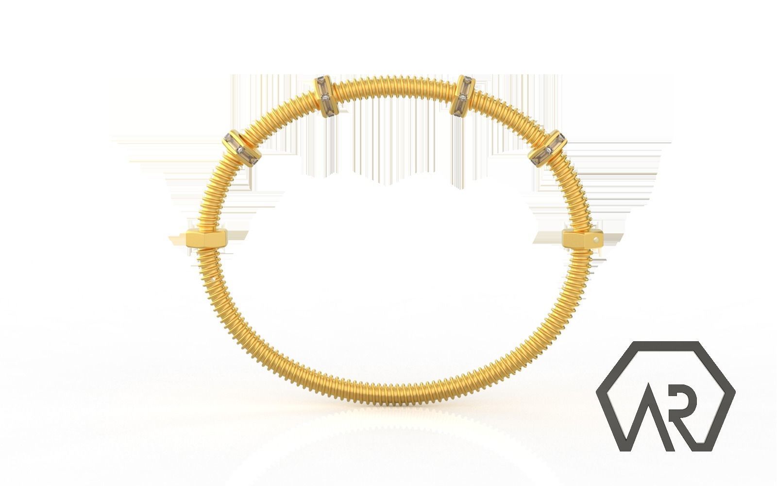 Woman Bracelet  3D print model D39 3D print model 3D print model_3