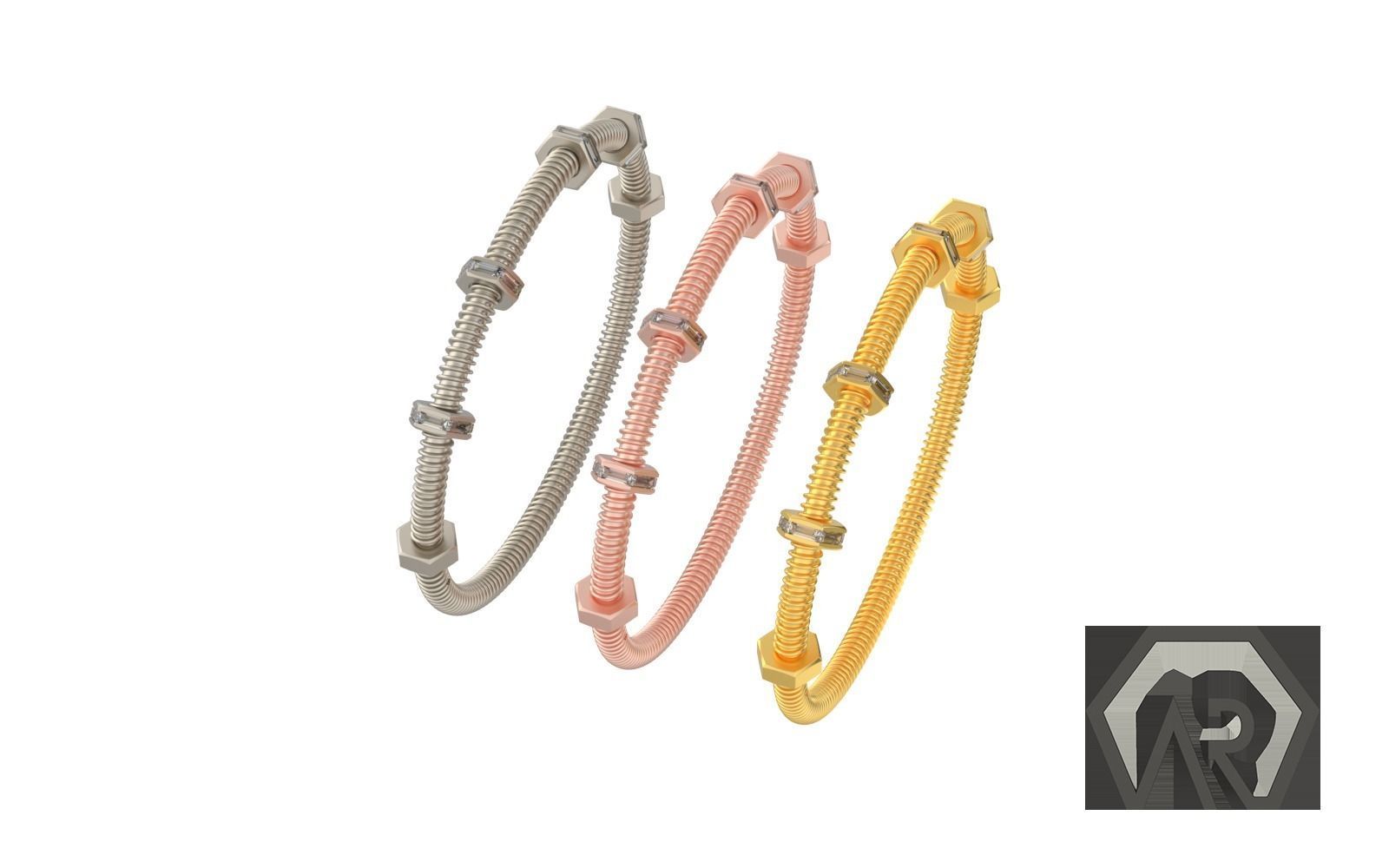 Woman Bracelet  3D print model D39 3D print model 3D print model_10