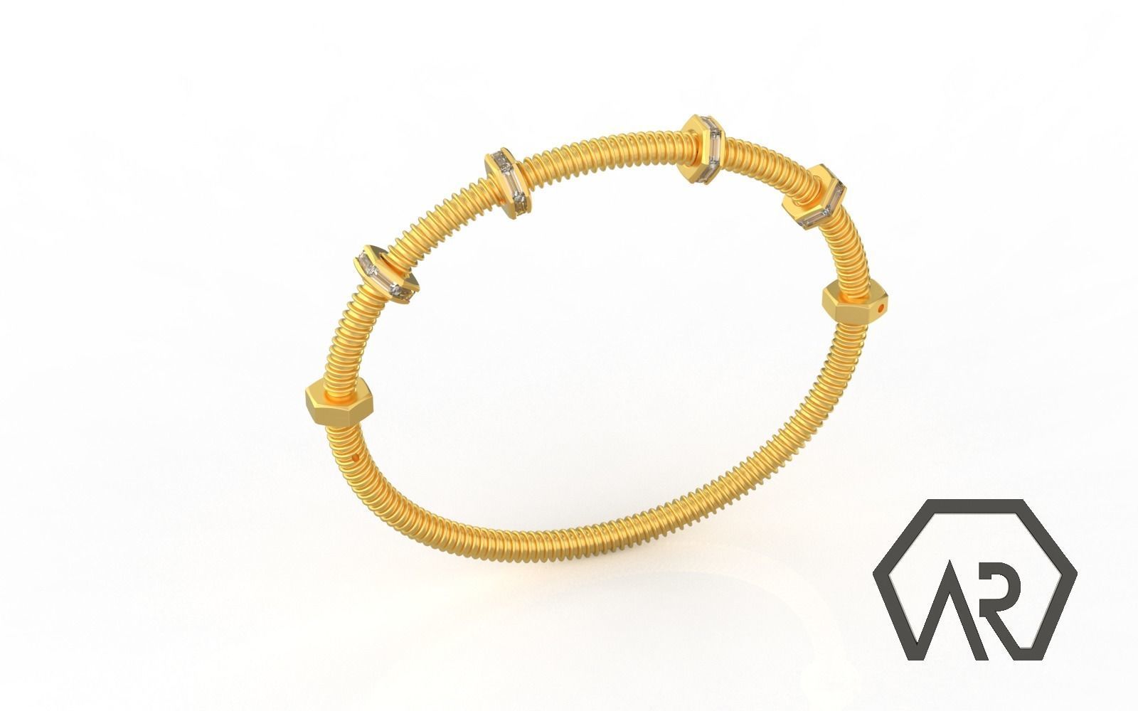 Woman Bracelet  3D print model D39 3D print model 3D print model_8
