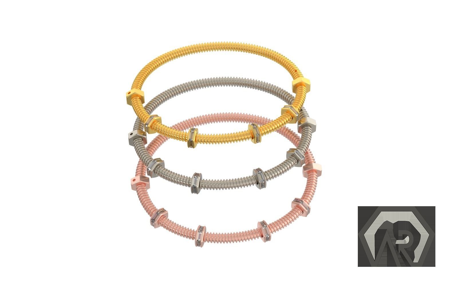 Woman Bracelet  3D print model D39 3D print model 3D print model_12