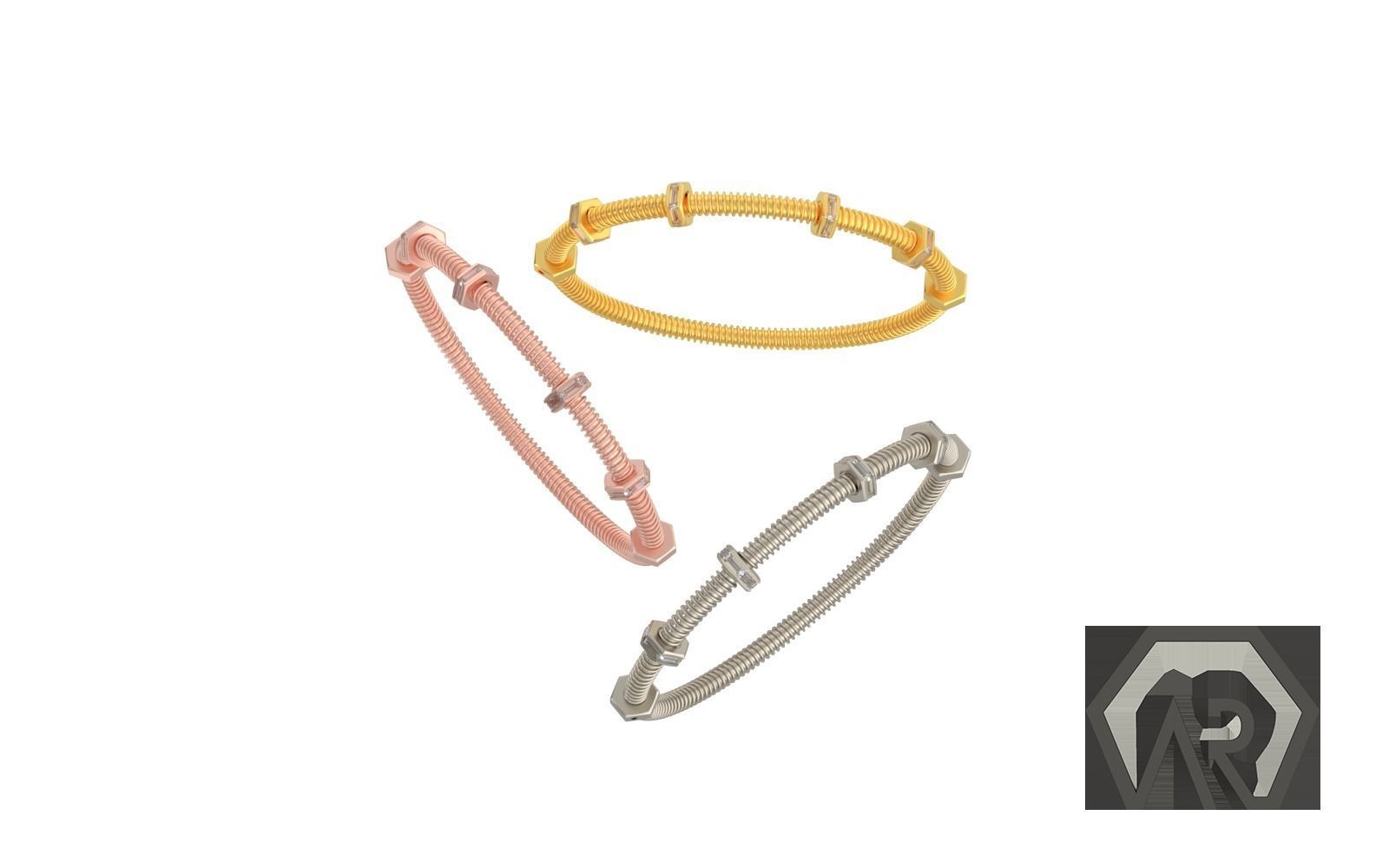 Woman Bracelet  3D print model D39 3D print model 3D print model_9