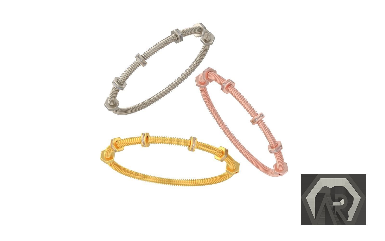 Woman Bracelet  3D print model D39 3D print model 3D print model_14