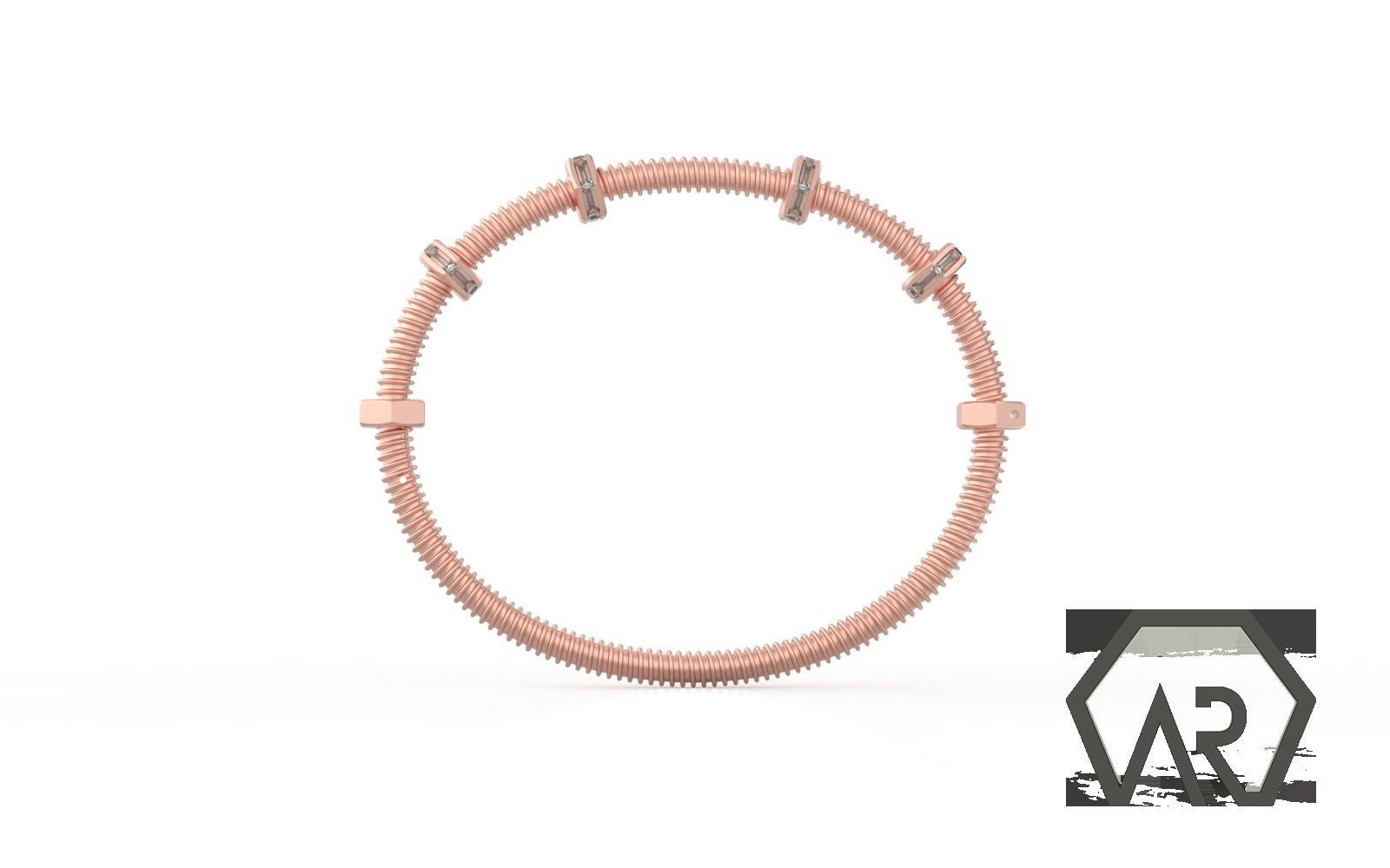 Woman Bracelet  3D print model D39 3D print model 3D print model_5