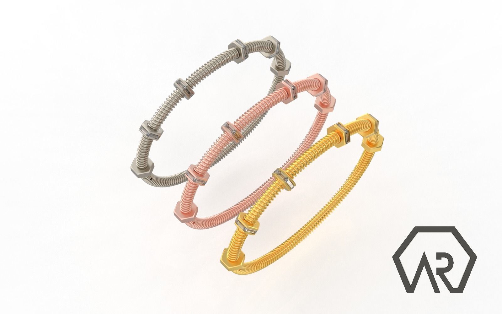 Woman Bracelet  3D print model D39 3D print model 3D print model_11