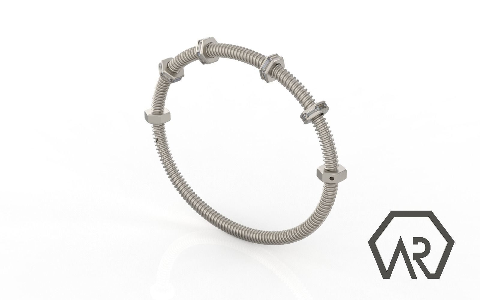 Woman Bracelet  3D print model D39 3D print model 3D print model_2