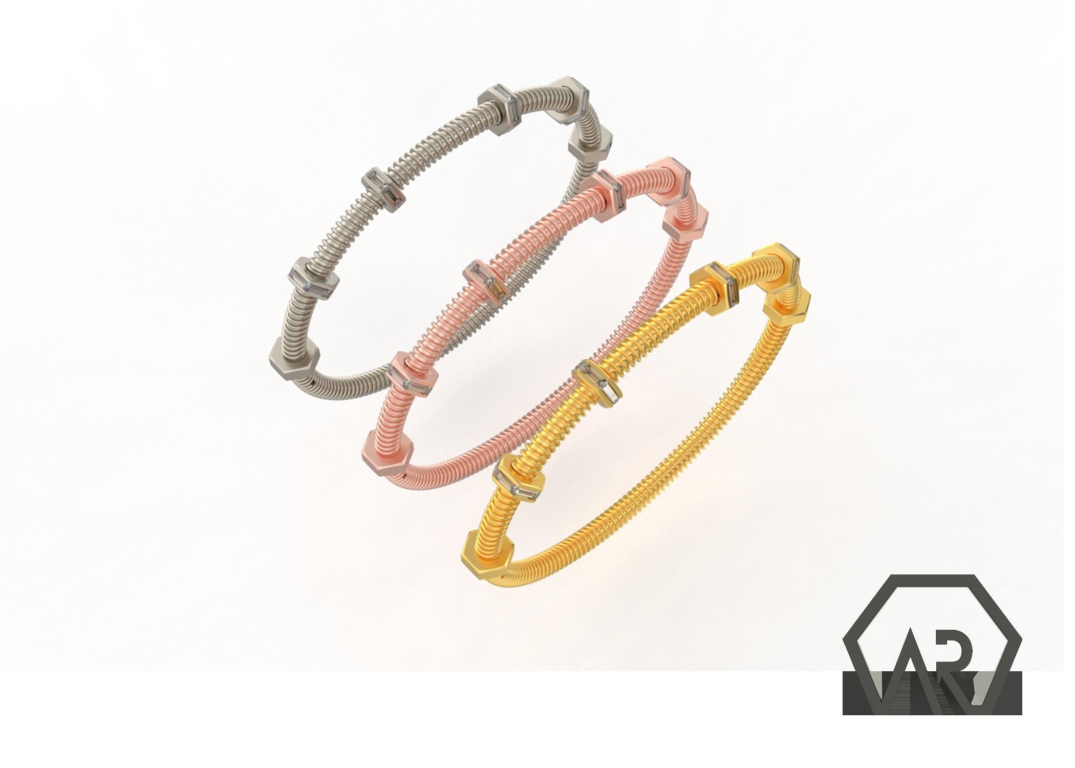 Woman Bracelet  3D print model D39 3D print model 3D print model_15