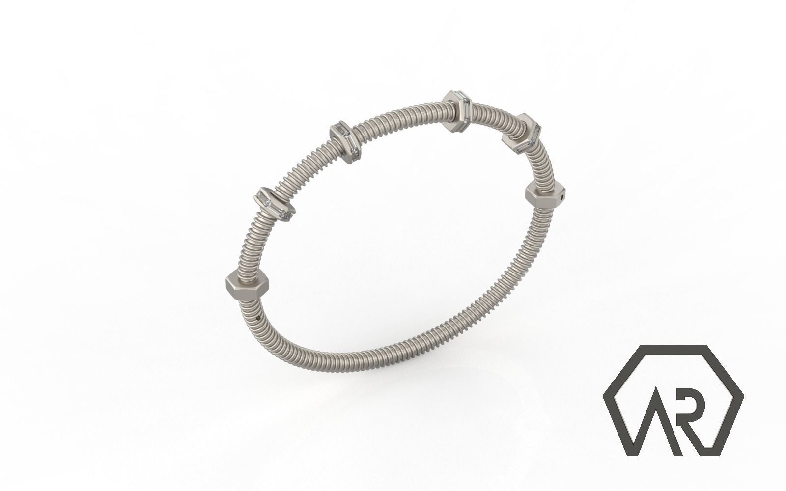 Woman Bracelet  3D print model D39 3D print model 3D print model_4
