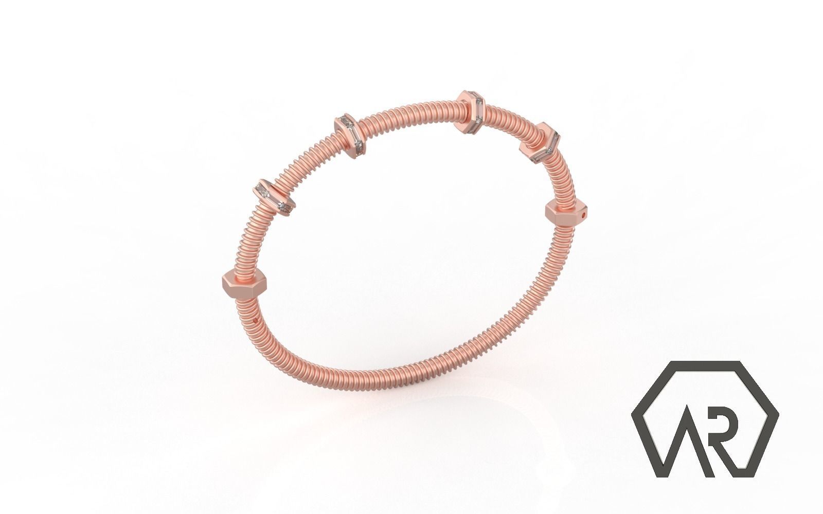 Woman Bracelet  3D print model D39 3D print model 3D print model_1