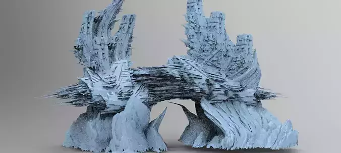 Alien Cliffs rock structure Base 4  3D model
