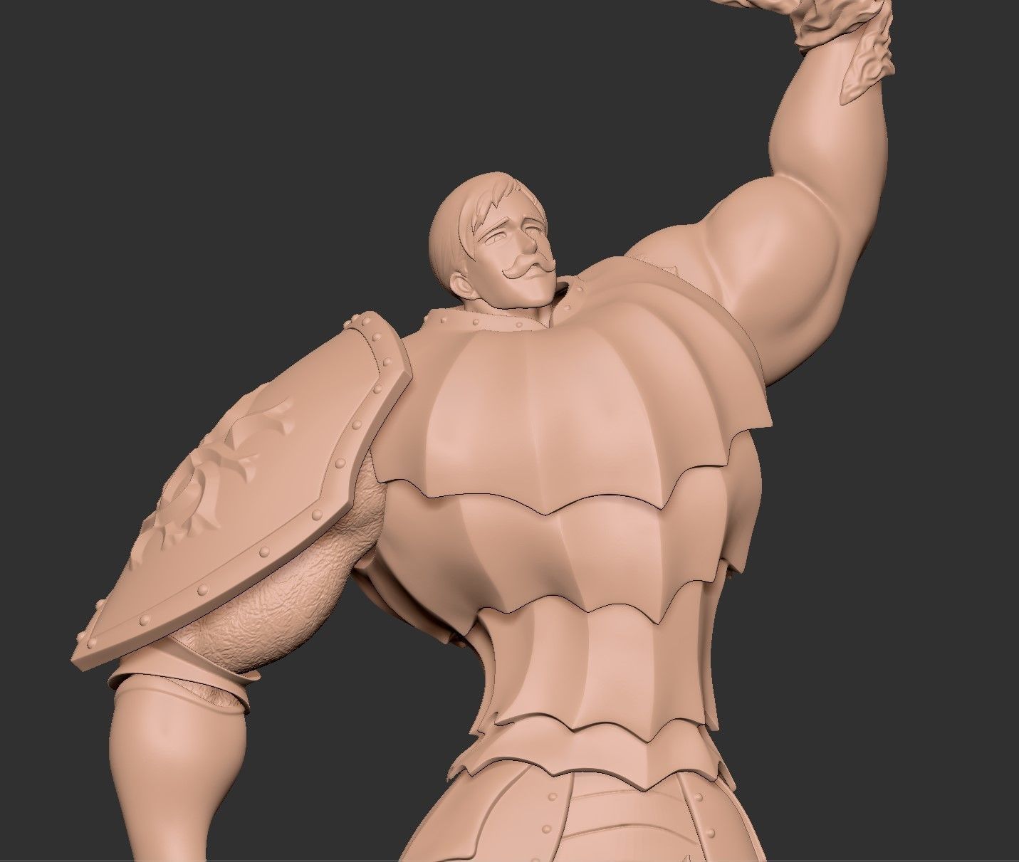 Escanor Statue - Seven deadly sins Anime - Fan art 3D print model_13
