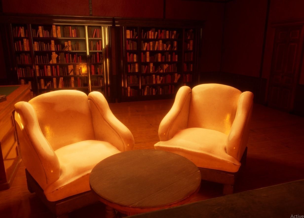 Seat 19th century  Low-poly 3D model_1