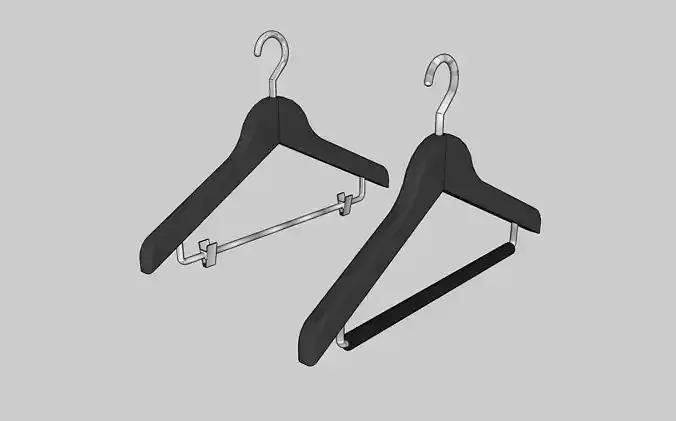 Wooden coat hanger For clothes Black