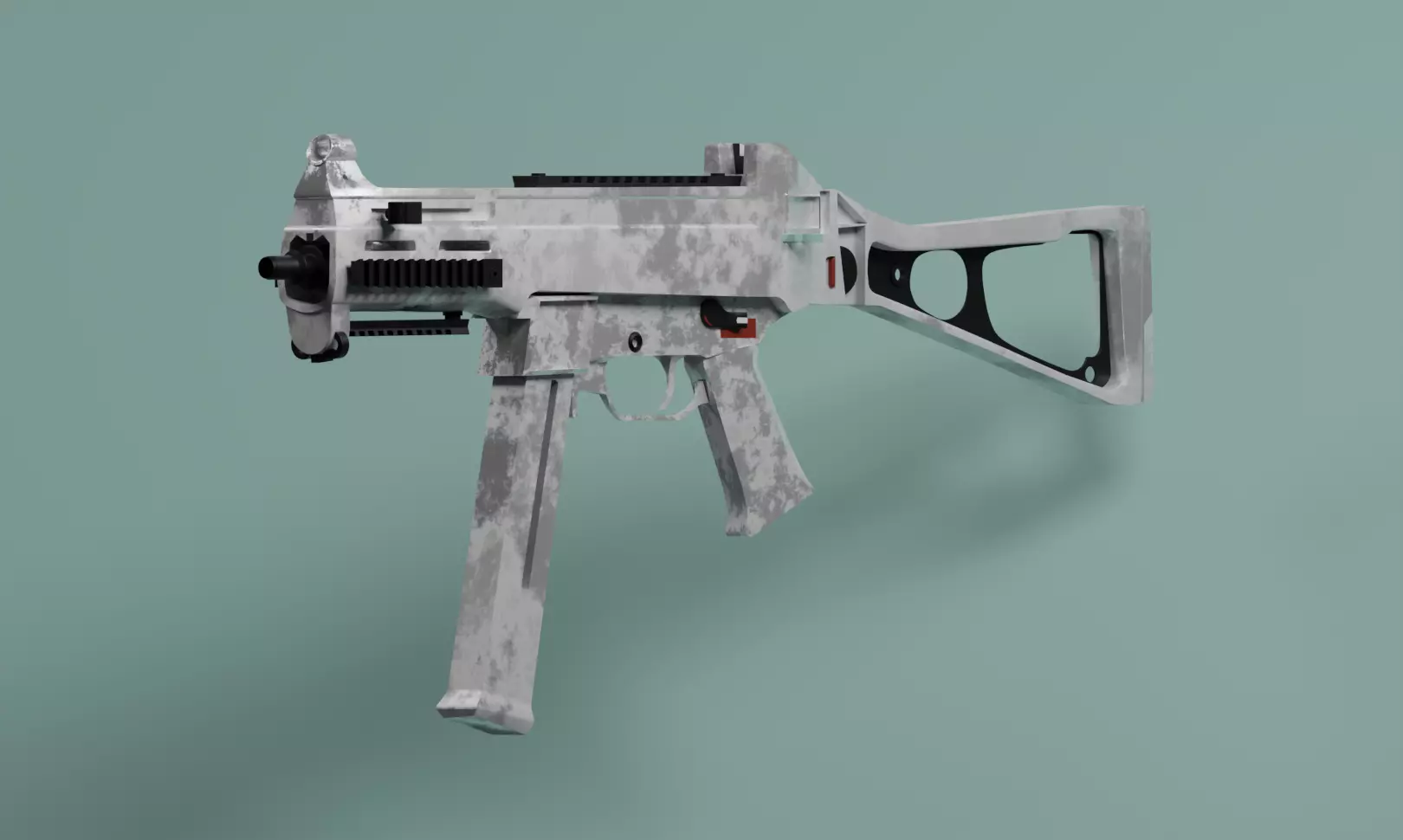 smg45 gun Low-poly 3D model_0