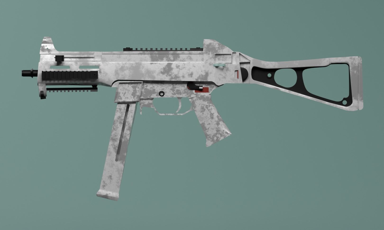 smg45 gun Low-poly 3D model_2