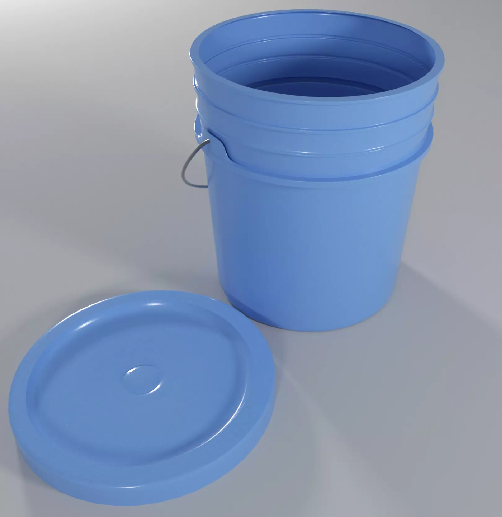 Bucket 3D Model and lid 3D model_0