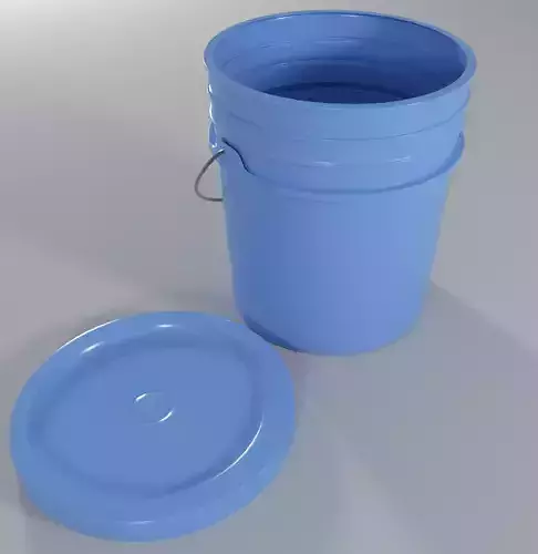 Bucket 3D Model and lid 3D model
