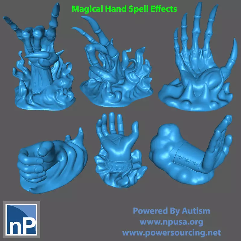 Magical Hand Spell Effects 3D print model_0