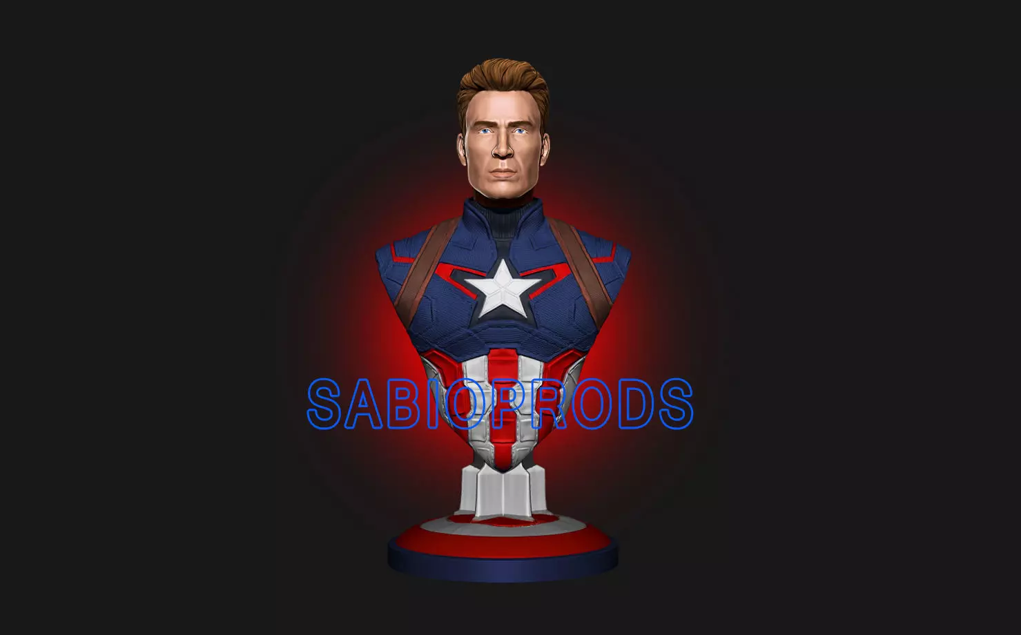 CAPITAN AMERICA CHRIS EVANS 3DMODEL SABIOPRODS 3D PRINT MODEL 3D print model
