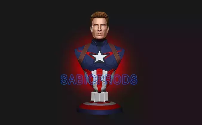 CAPITAN AMERICA CHRIS EVANS 3DMODEL SABIOPRODS 3D PRINT MODEL 3D print model