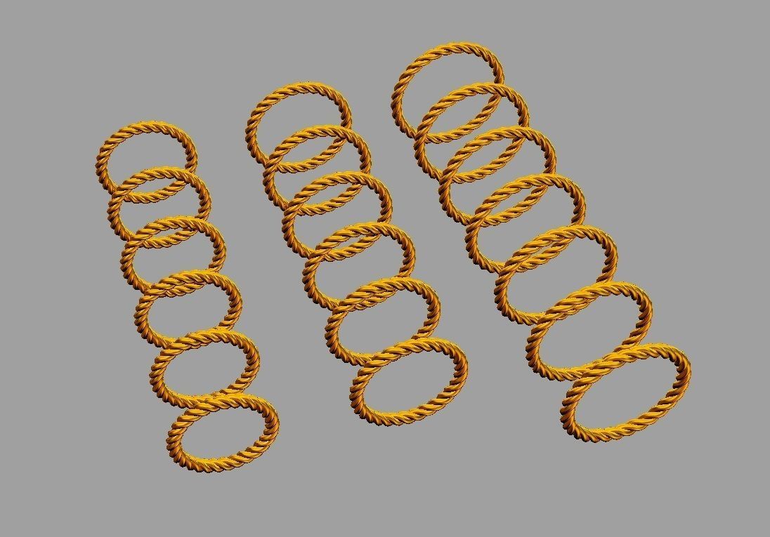 Rope Texture Bands 3D print model_11