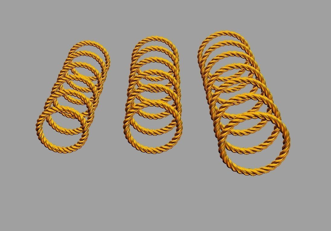 Rope Texture Bands 3D print model_12
