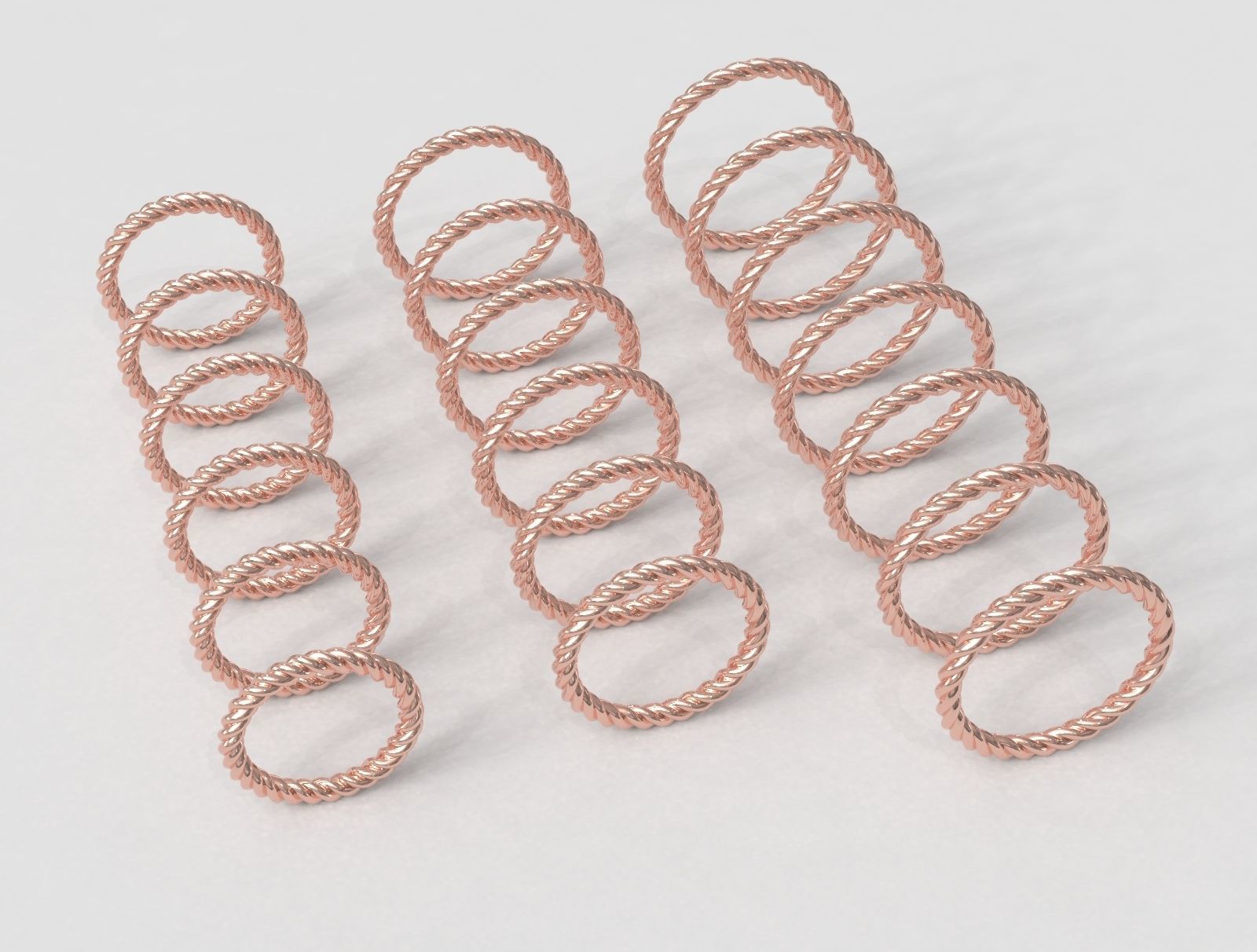 Rope Texture Bands 3D print model_3