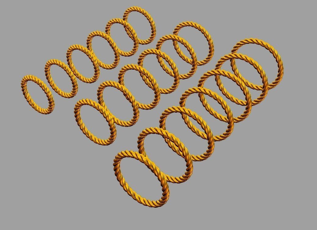 Rope Texture Bands 3D print model_13