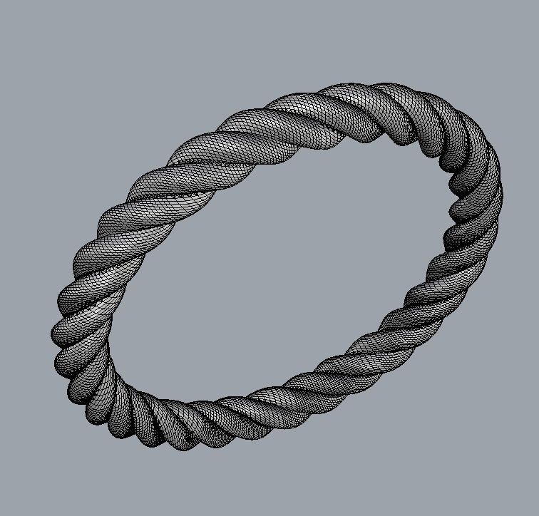 Rope Texture Bands 3D print model_17