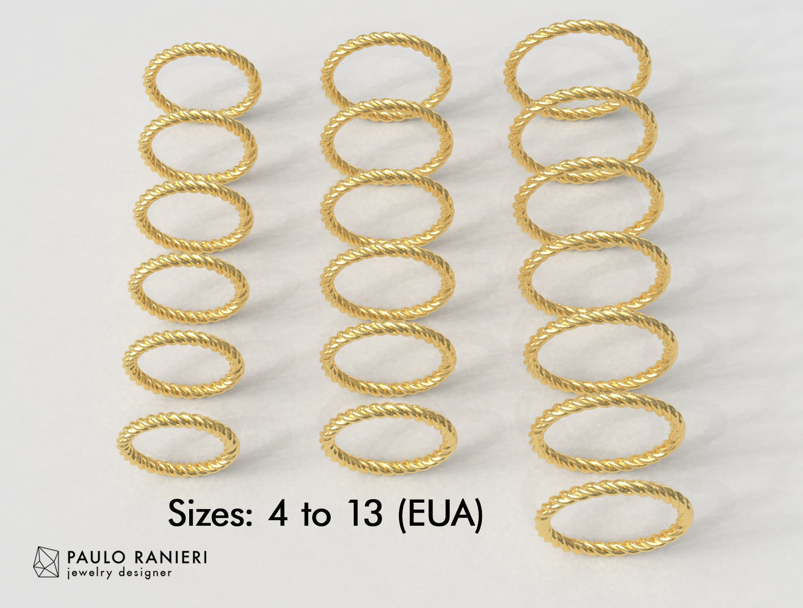 Rope Texture Bands 3D print model_2