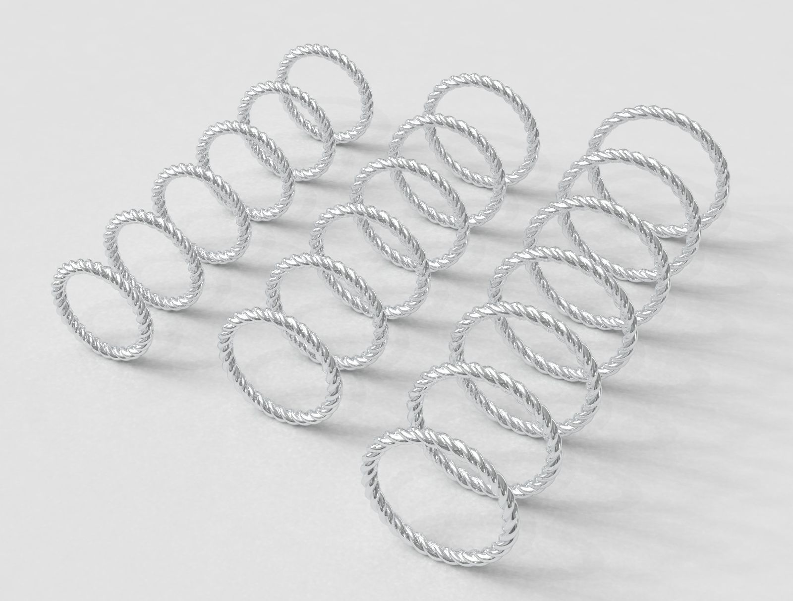 Rope Texture Bands 3D print model_4