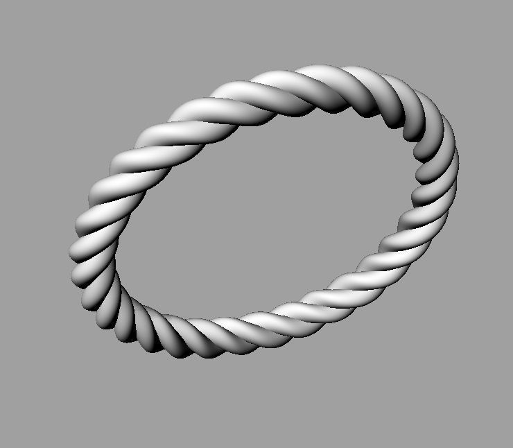 Rope Texture Bands 3D print model_20
